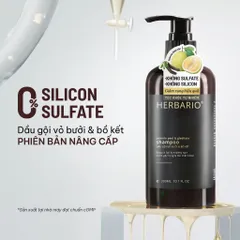 [SVIP] - Dầu gội vỏ bưởi và bồ kết HERBARIO 300ml giảm rụng tóc, phục hồi tóc - VEGAN - Mỹ phẩm thuần chay
