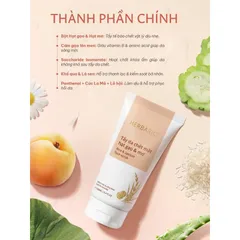 Tẩy da chết mặt hạt gạo & mơ Herbario 160ml thuần chay