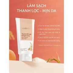 Tẩy da chết mặt hạt gạo & mơ Herbario 160ml thuần chay