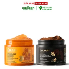 Combo Đường thốt nốt làm sạch da chết body 200ml + Cà phê làm sạch da chết body 200ml Cocoon Thuần chay
