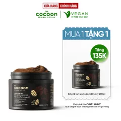 CÀ PHÊ ĐẮK LẮK LÀM SẠCH DA CHẾT CƠ THỂ THE COCOON VIỆT NAM 200ML VEGAN - Mỹ phẩm thuần chay