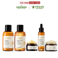 Bộ 5 sản phẩm nghệ cocoon: Sữa rửa mặt nghệ 140ml + Mặt nạ nghệ 30ml + Toner nghệ 140ml+Tinh chất nghệ+ Thạch nghệ 30ml