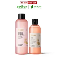 Combo Nước tẩy trang sen Hậu Giang Cocoon 500ml + Toner sen Hậu Giang Cocoon 310ml