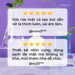 [ HÀNG TẶNG KHÔNG BÁN] Sữa rửa mặt tạo bọt hoa đậu biếc herbario 100ml thuần chay cấp ẩm