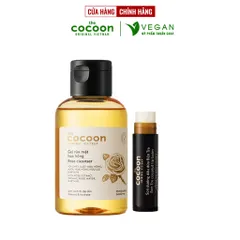 Combo gel rửa mặt hoa hồng cocoon 140ml + Son dưỡng môi dầu dừa bến tre cocoon 5g