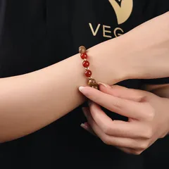 Vòng tay VEGAN trầm hương thuần chay mix 3 đá theo mệnh Kim, Mộc, Thủy, Hỏa, Thổ 8mm 21 hạt
