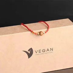 Vòng tay chỉ đỏ mix hạt trầm hương VEGAN mang lại may mắn, tài lộc