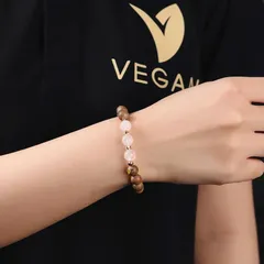 Vòng tay VEGAN trầm hương thuần chay mix 3 đá theo mệnh Kim, Mộc, Thủy, Hỏa, Thổ 8mm 21 hạt