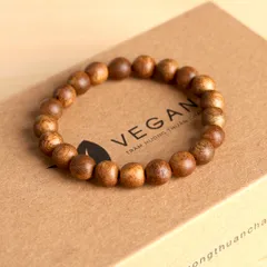Vòng tay VEGAN Trầm Hương Thuần Chay tròn đơn 8mm 21 hạt