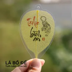 Lá bồ đề 12 con giáp VEGAN thuần chay Bình An, Tài Lộc để ốp lưng, móc khoá