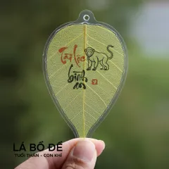 Lá bồ đề 12 con giáp VEGAN thuần chay Bình An, Tài Lộc để ốp lưng, móc khoá