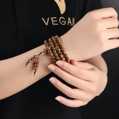 Vòng tay trầm hương VEGAN thuần chay chuỗi tràng 108 hạt