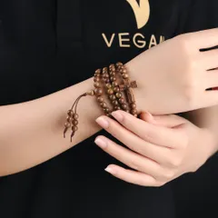 Vòng tay trầm hương VEGAN thuần chay chuỗi tràng 108 hạt
