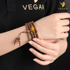 Vòng tay trầm hương VEGAN thuần chay chuỗi tràng 108 hạt