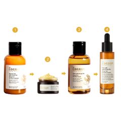 Bộ 4 sản phẩm nghệ cocoon: Sữa rửa mặt nghệ 140ml + Mặt nạ nghệ 30ml + Toner nghệ 140ml + tinh chất nghệ 30ml