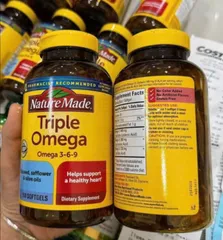 Nature Made Triple Omega Omega 3-6-9 viên nang mềm hỗ trợ tim mạch 180 viên
