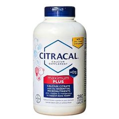 Viên uống Citracal Calcium Supplement + D3 |280 viên| Hấp thu lượng Calci tối đa vào xương & Hỗ trợ xương chắc khỏe [S/P Chuẩn Mỹ]