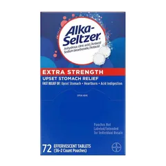 Alka-Seltzer Viên tan nhanh 72 viên (36 gói) - giảm đau dạ dày mạnh mẽ - Giảm đau nhanh chóng -đau dạ dày - Ợ nóng - Tiêu hóa kém