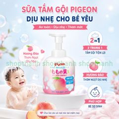 Sữa Tắm Gội Tạo Bọt Trái Đào Nhật Bản Cho Bé 450ml Vừa Tắm Vừa Gội Dịu Nhẹ Không Cay Mắt Cho Trẻ