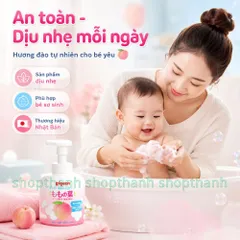 Sữa Tắm Gội Tạo Bọt Trái Đào Nhật Bản Cho Bé 450ml Vừa Tắm Vừa Gội Dịu Nhẹ Không Cay Mắt Cho Trẻ