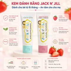 Kem Đánh Răng Jack N' Jill 50g - Úc Không Fluoride Cho Bé Từ 6 Tháng Tuổi An Toàn Khi Nuốt