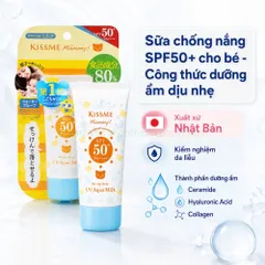 Sữa chống nắng Kissme Mommy SPF50+ PA++++ dưỡng ẩm kháng nước 80 phút cho bé từ 6 tháng 50g