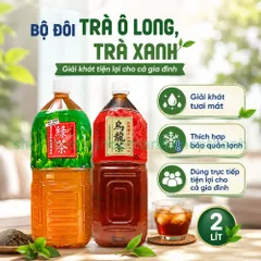 Bộ Đôi Trà Ô Long, Trà Xanh Globe Nhật Bản Chai 2 Lít Giải Khát Tươi Mát Mỗi Mùa Hè Cho Gia Đình