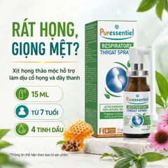 Puressentiel Respiratoire 15ml - Xịt Giảm Ho, Giảm Ngứa Họng, Hỗ Trợ Hô Hấp Tự Nhiên, Sản Phẩm  Từ Pháp
