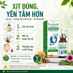 Puressentiel Respiratoire 15ml - Xịt Giảm Ho, Giảm Ngứa Họng, Hỗ Trợ Hô Hấp Tự Nhiên, Sản Phẩm  Từ Pháp
