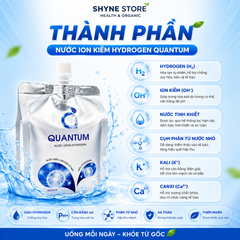 10 Túi Nước Kiềm Quantum - Nước Ion Giàu Hydrogen, Hỗ Trợ Chống Oxy Hóa, Cân Bằng pH