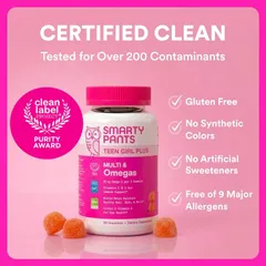Smarty Pant Bổ sung vitamin và omega 3 cho trẻ em và thanh thiếu niên 60 viên sản xuất Mỹ