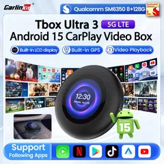 Android box ô tô Carlinkit Tbox Ultra, Chip Qualcomm SM6350, Android 15, 8GB+128GB, Wireless Carplay
