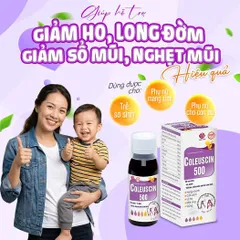Siro Bổ Phế Coleuscin 500 - Hỗ Trợ Giảm Ho, Hỗ Trợ Long Đờm, Dùng Được Cho Cả Trẻ Sơ Sinh Và Phụ Nữ Có Thai
