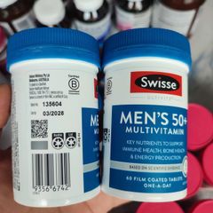 Viên uống Swisse Ultivite Men's 50+ Multivitamin |60 & 90 viên| cho nam giới trên 50 tuổi - Nâng cao điểm số sức khỏe thể chất tổng thể [S/P Chuẩn Úc]