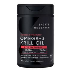 Krill Oil Omega 3 Sports Research - Hỗ trợ cần thiết cho quá trình truyền tín hiệu thần kinh chức năng gan và cơ bắp date 2029 sản xuất chính hãng Mỹ