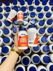  Viên uống NOW Vitamin D-3 & K-2 hỗ trợ sức khỏe xương khớp và tim mạch.