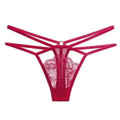 Quần Lọt Khe Sexy Phối Dây Chéo Quần Lót Ren - T341 Đỏ