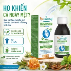 Xi Rô Ho Puressentiel Respiratory Cough Syrup 125ml - Cho trẻ trên 7 tuổi và cả gia đình
