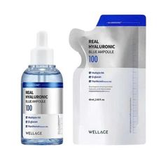 Set Serum Hydrating Wellage Real Hyaluronic Blue Ampoule 60ml + 60ml - Cấp Ẩm, Phục Hồi Da Căng Bóng, Dưỡng Ẩm Từ Hàn Quốc