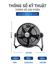 QUẠT SÀN CÔNG NGHIỆP TURBO 5 CÁNH SOWUN SW 810