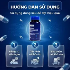 Viên uống giúp cân bằng đường huyết, giảm cholesterol Super Chromium 250mcg NatureCare (90 viên)