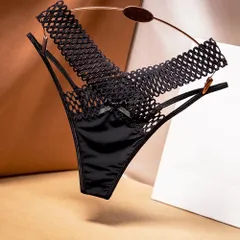 Quần Lót Sexy Phối Ren Cạp Chéo Quyến Rũ Dễ Thương Chip Nữ Cao Cấp Lụa Băng Mềm Mịn Co Giãn Tốt - T349 Đen