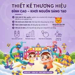 Bộ xếp hình nam châm ánh sáng Colorful Magnetic 131 chi tiết phát triển tư duy Stem Thế giới đồ chơi 1104
