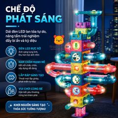 Bộ xếp hình nam châm ánh sáng Colorful Magnetic 131 chi tiết phát triển tư duy Stem Thế giới đồ chơi 1104
