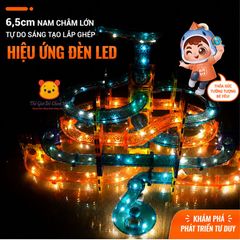 Bộ xếp hình nam châm ánh sáng Colorful Magnetic 131 chi tiết phát triển tư duy Stem Thế giới đồ chơi 1104
