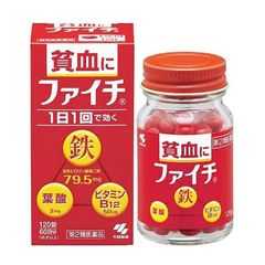 Viên Uống Bổ Máu Kobayashi 120 Viên Nhật Bản, giúp bổ sung sắt, axit folic và vitamin B12, hỗ trợ sản sinh tế bào hồng cầu, cải thiện tình trạng thiếu máu, giảm mệt mỏi, hoa mắt, chóng mặt và da xanh 
