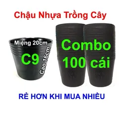 Combo 100 Chậu nhựa trồng Hoa, Cây cảnh C9 (20x16cm)