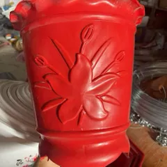 Chậu nhựa 3 chân đỏ Hoa Việt kích thước ngang 40cm cao 41cm