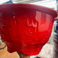Sỉ 10 Chậu nhựa Đỏ T57 Tứ Quý Trúc dày hàng bóng dày đẹp không bể vỡ trồng cây (hàng đẹp ) ngang 55cmx28cm