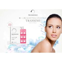 Viên Uống Transino Giảm Nám Tàn Nhang 240 Viên Nhật Bản, . Sản phẩm chứa hoạt chất chính là Tranexami Acid (750mg), giúp ức chế hắc tố melanin, làm mờ vết nám, tàn nhang và dưỡng sáng da hiệu quả sau 
